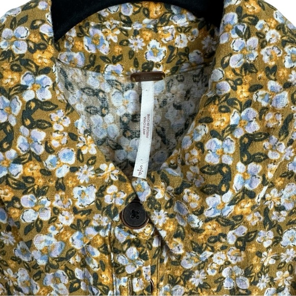 Free People Mustard Yellow Floral Button Down Sleeveless Dress - Picture 4 of 5